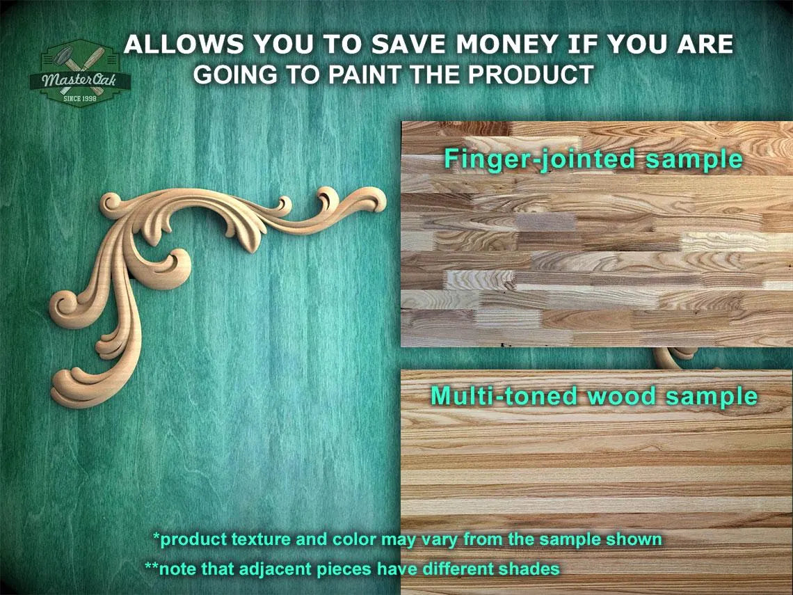 Decorative Corners of wood, Set of 2pc, decorative wood trim