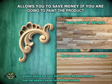 Load image into Gallery viewer, Pair of Decorative wood Baroque corners applique, Set of 2pc, decorative wood trim
