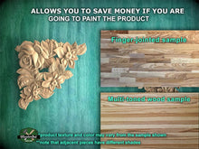 Load image into Gallery viewer, Flower  style hardwood corner Onlays, Set of 2pc, decorative wood trim
