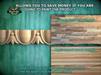 Traditional Flower and Egg Pattern Wood Moulding - Classic Decor, 40" Versatile Wood Trim, 1 pc, Unpainted, Carved Baguette