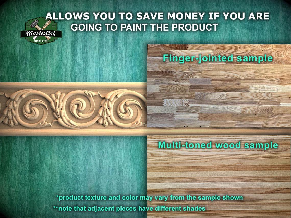 Traditional Swirling Pattern Moulding - Ornate Wood Accent for Rustic and Classic Decor,  40" Ornate molding panel, Carved wooden Baguette