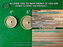 Load image into Gallery viewer, Round Rosette of wood, Unpainted, 1 piece, Home Wall Embellishments, wood onlays, wood wall art decor
