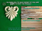 Carved Leaf of wood, Unpainted, 1 piece, Home Wall Embellishments, wood onlays, wood wall art decor