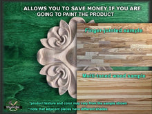 Load image into Gallery viewer, Carved Flower Unpainted, 1 piece, Home Wall Embellishments, wood onlays, wood wall art decor
