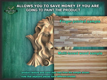 Load image into Gallery viewer, Wooden Lion Head, Carved lion head, Unpainted, 1pc, Applique furniture decor DIY Furniture Trim Supplies wall ornaments pediments
