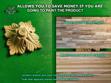 Load image into Gallery viewer, Pair of Carved Rosettes Unpainted, Set of 2pcs, Home Wall Embellishments, wood onlays, wood wall art decor
