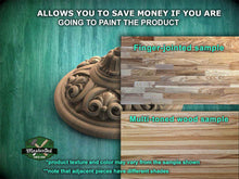 Load image into Gallery viewer, Ornate Wooden Ceiling Rosette with Acanthus Leaf Design, 1 pc, Unpainted, Home Wall Embellishments, round wooden trims, wood wall art decor
