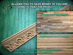 Flame Spearhead Moulding - Dynamic Wood Carving, 40" Elegant Wood Detail, 1 pc, Unpainted, Carved Baguette,  Symbol of Energy and Ambition