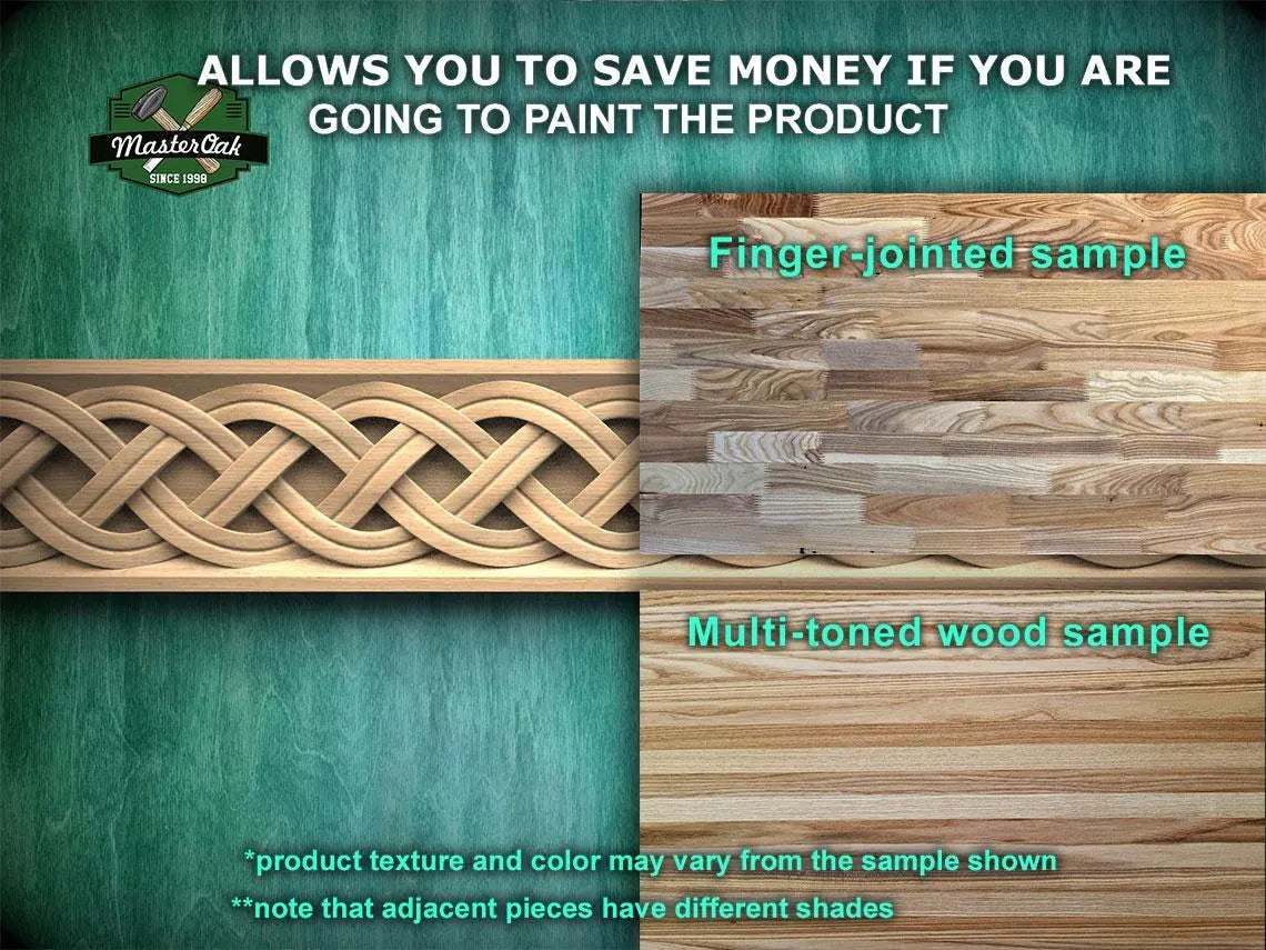 Elegant Celtic Double Weave Wood Moulding – Timeless  Inspiration and Style,  40" Intricate Celtic Knot, 1 pc, Unpainted, Baguette