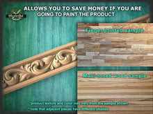 Load image into Gallery viewer, Baroque style floral moulding,  40&quot; Ornate molding panel from oak, Carved wooden Baguette
