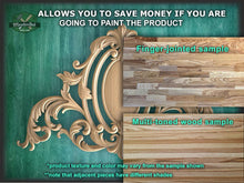Load image into Gallery viewer, Victorian Carved Wood Appliques, Unpainted, Millwork Furniture Onlays For Kitchen Cabinets, 1pc, Home Wall Embellishments, Furniture Carving
