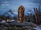 Skadi Statue – Oak Figurine of Norse Goddess of Winter, Mountains and Hunting – Pagan Altar Decor, Nordic Goddess of Independence