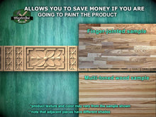 Load image into Gallery viewer, Carved Flower Moulding – Decorative Wooden Rosette Strip, Option 1,  40&quot; , 1 pc, Unpainted, Rectangular Wooden Baguette, Furniture Moulding
