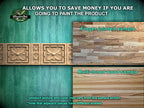 Carved Flower Moulding – Decorative Wooden Rosette Strip, Option 2,  40" , 1 pc, Unpainted, Rectangular Wooden Baguette, Furniture Moulding