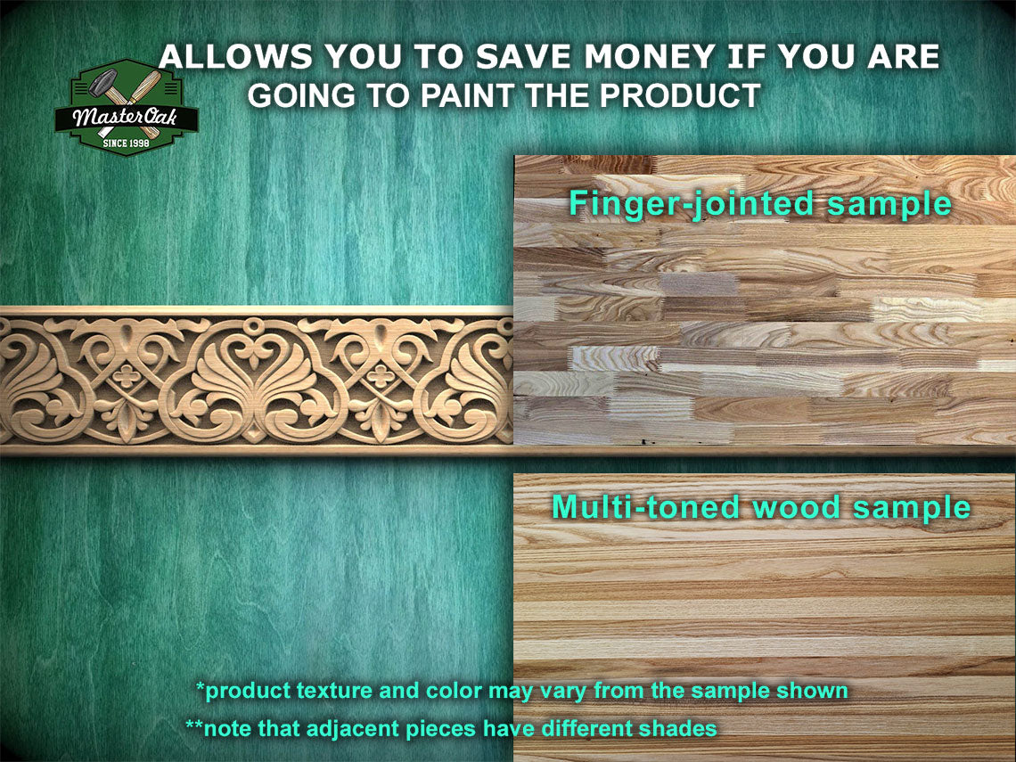 Baroque Heart Scroll Wood Molding – Classic Ornate Carved Design,  40", 1 pc, Unpainted, Baguette