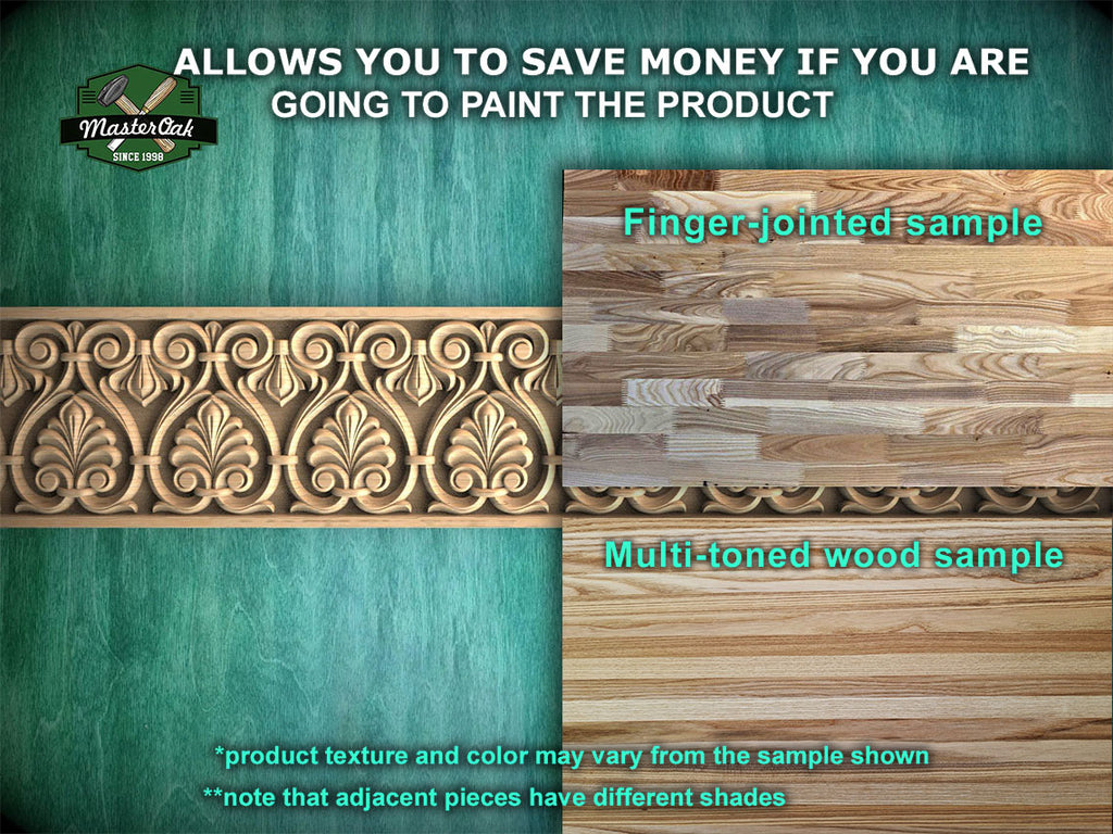 Ornate Swirl Acanthus Molding – Classic Wood Carved Design,  40", 1 pc, Unpainted, Baguette