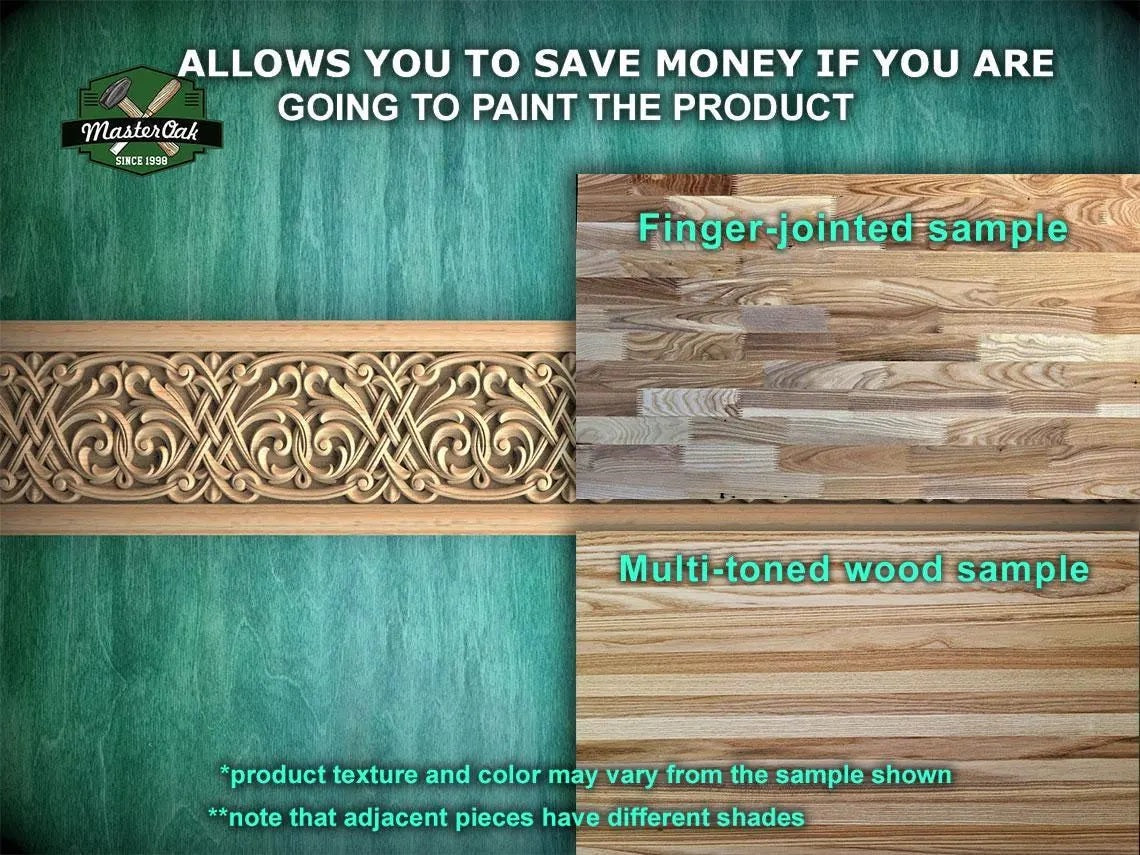 Intricate Celtic Knot Wood Moulding –  Wood Carved Design,  40", 1 pc, Unpainted, Baguette