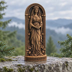 Persephone Wooden Statue, Greek Goddess Figurine with Pomegranate, Queen of the Underworld, Pagan Altar Decor, Mythology Gift