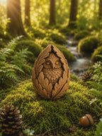 Sleeping Owl Forest Spirit, Carved Oak Owl Figurine, Woodland Guardian Statue, Nature Lover Gift, Rustic Forest Decor
