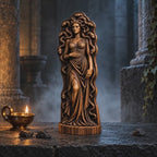 Medusa Gorgon Statue with Snakes, Wooden Greek Mythology Figurine, Serpent Woman Sculpture, Gothic Altar Decor, Fantasy Gift