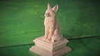 Sitting Fox #2 made of wood, Wooden Finial for Staircase Newel Post, Wood Carved Fox Statue, Rustic Woodland Animal Accent, 1pc, Unpainted