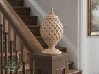 Grid Shaped Finial For Staircases, Carved Post Finials with square base, Staircase Newel Post Cap, Bed finials