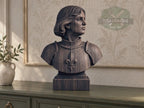 Joan of Arc Bust, Hand-Finished Wood Sculpture | Gift for Strong Women