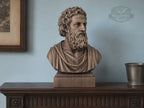 Plato Bust, Hand-Finished Wood Sculpture | Greek Philosophy Decor
