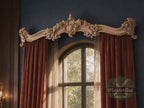 Le Roi Soleil Cornice - French Baroque Classicism Elegance, 1 pc, Unpainted, Baroque Pelmet, Classic carved curtain rod of wood