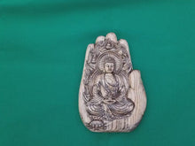 Load and play video in Gallery viewer, Buddha statue of wood, Vitarka Mudra, wood carving wall art, religious gift
