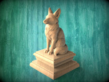 Load image into Gallery viewer, Custom order. Full-length fox - Animal Figurines, Wooden Finial for Staircase Newel Post with Square Base, 1pc, Material Ash Wood.
