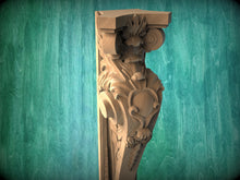 Load image into Gallery viewer, Custom order. Carved decor: onlays, corners and corbels. Multi-toned wood
