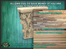 Load image into Gallery viewer, Neoclassical solid wood capitel, 1pc, Carved capital decor wood, Unpainted, Home Wall Embellishments, wood onlays, wood wall art decor
