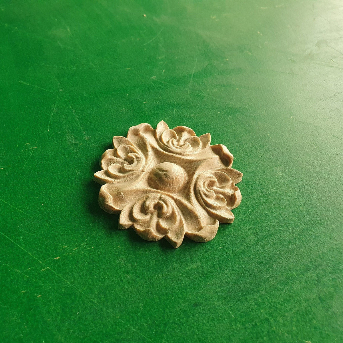 Carved Flower Unpainted, 1 piece, Home Wall Embellishments, wood onlays, wood wall art decor