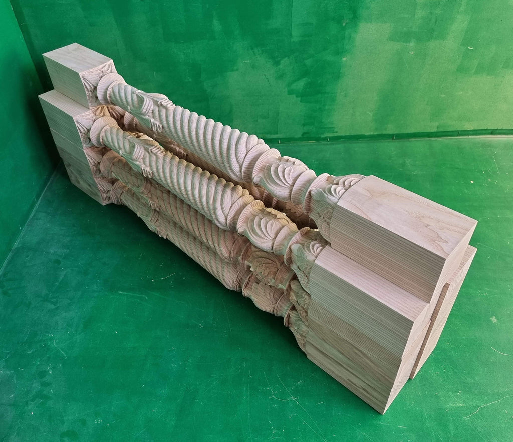 Wooden baluster for the stairs or balustrade, carved banister of wood, stair balusters, Custom size wood balusters for stairs