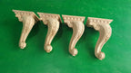 Carved Cabriole Legs, Set 4pc, for the cupboard, baroque Style, wooden legs, furniture leg