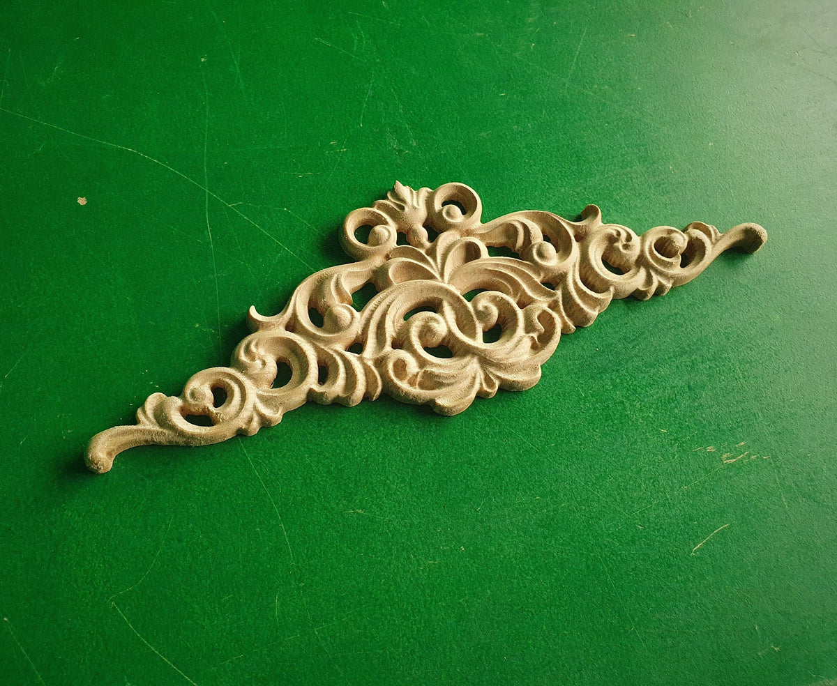 Central onlay of wood, Applique furniture decor DIY Furniture Trim Supplies bed pediments