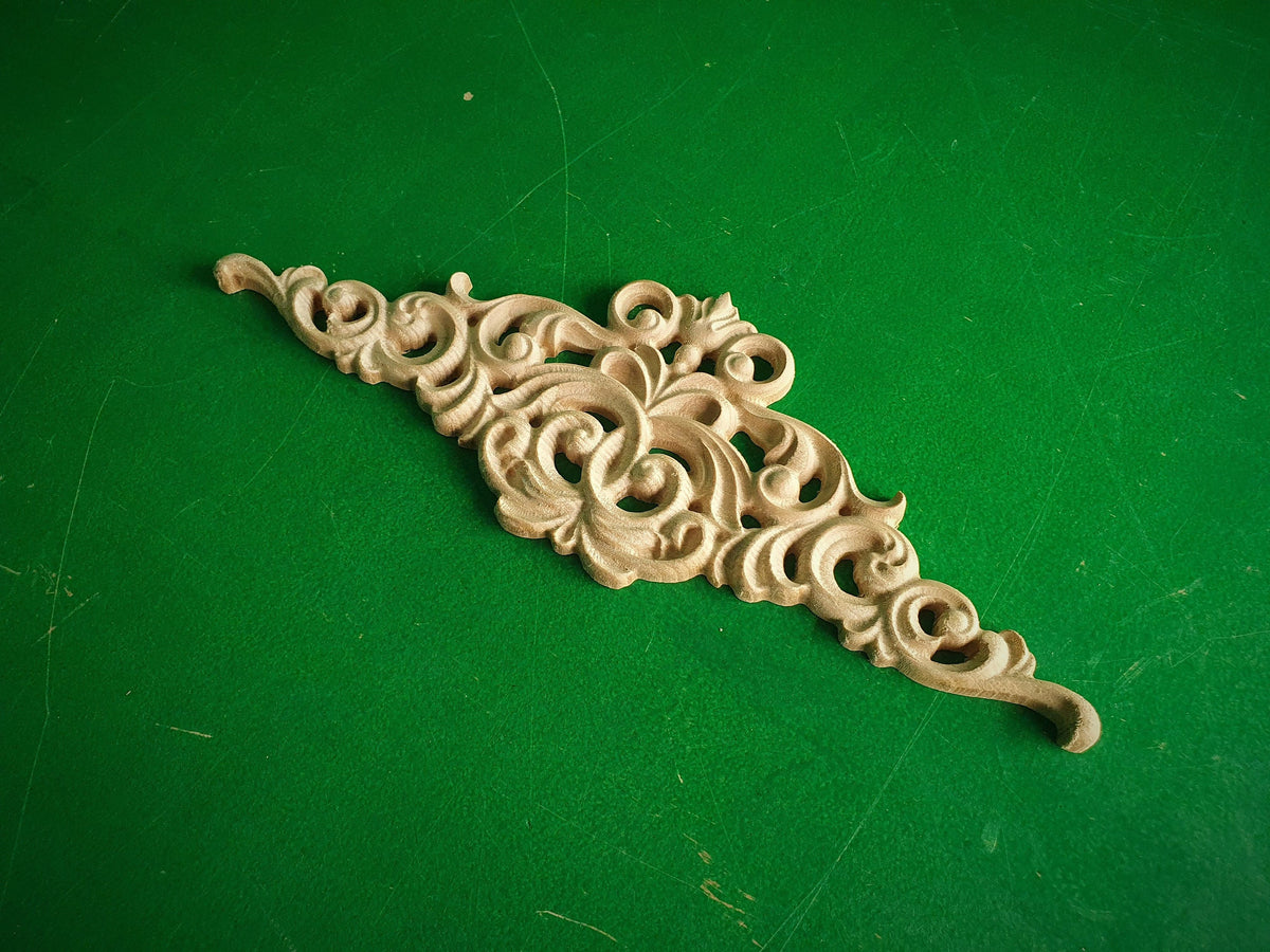 Central onlay of wood, Applique furniture decor DIY Furniture Trim Supplies bed pediments