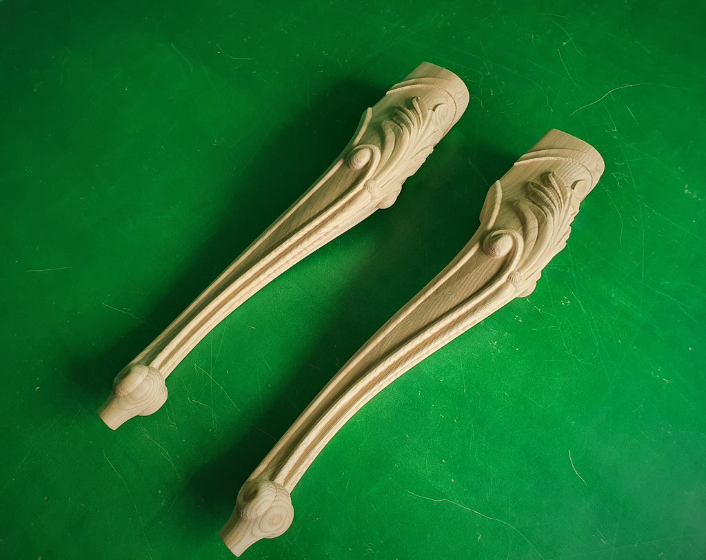 Cool Carved Cabriole Legs, Set 2pc, for the table, classic style legs, baroque legs, wooden legs