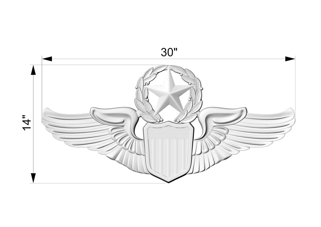 Pair of Command Pilot Wings panel made of wood
