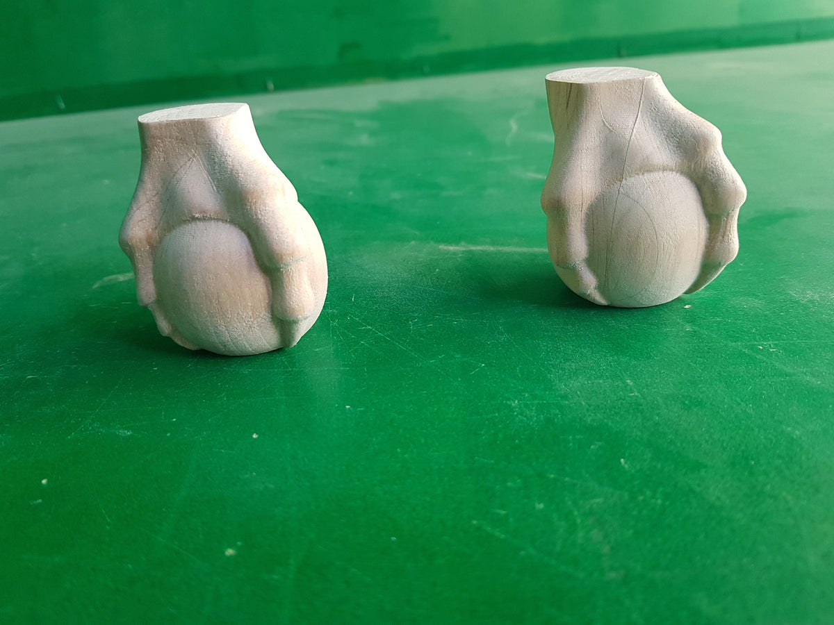 Wooden Paws with Claws, Set of 2pcs, Legs with Eagle's Claws, classic style legs, baroque legs, wooden legs, queen anne style