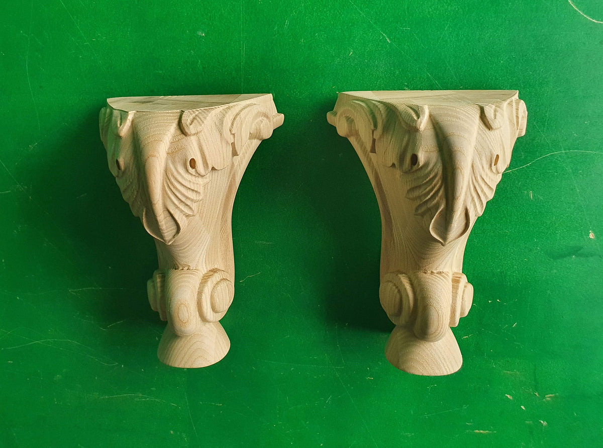 Pair of Little Carved Legs, Set 2pc, classic style legs, baroque legs, wooden legs, queen anne style