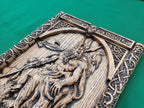 God ODIN on the throne , Scandinavian God,  Celtic wood carving, Viking carving, wooden carving