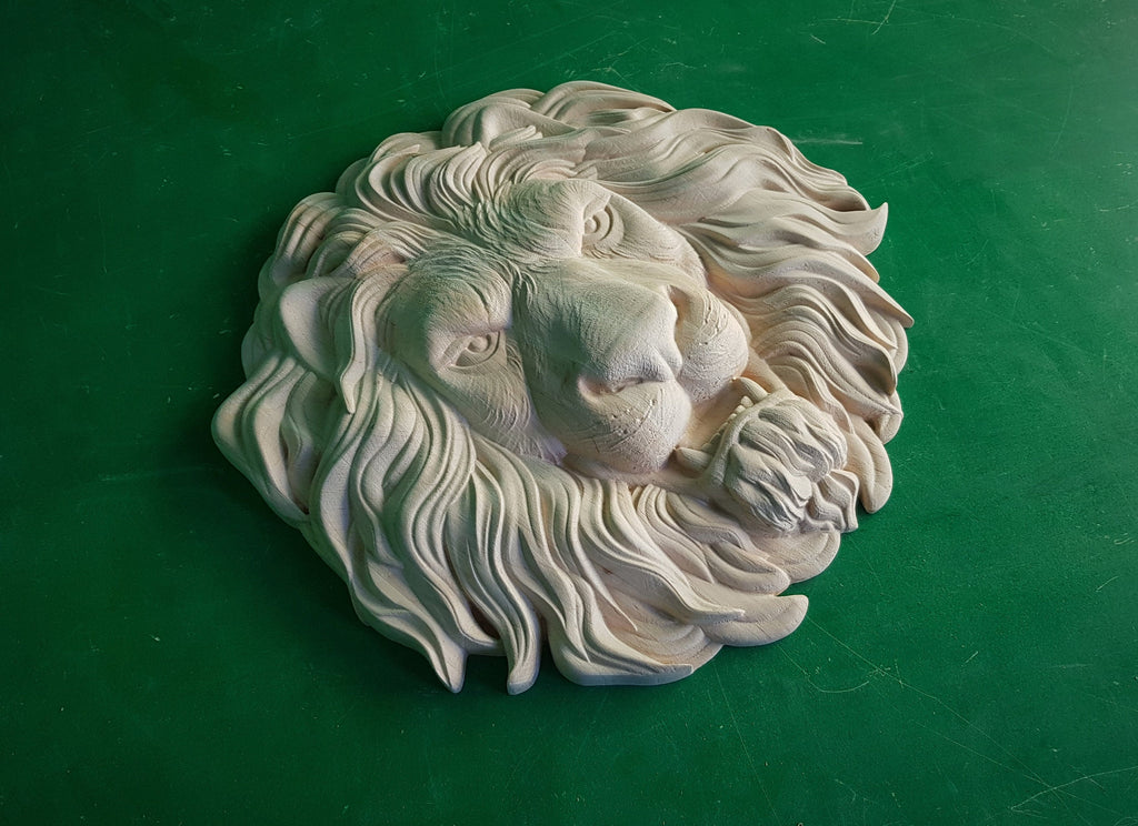 Beautiful Lion Head, Carved lion head, Unpainted, 1pc, Applique furniture decor DIY Furniture Trim Supplies wall ornaments pediments