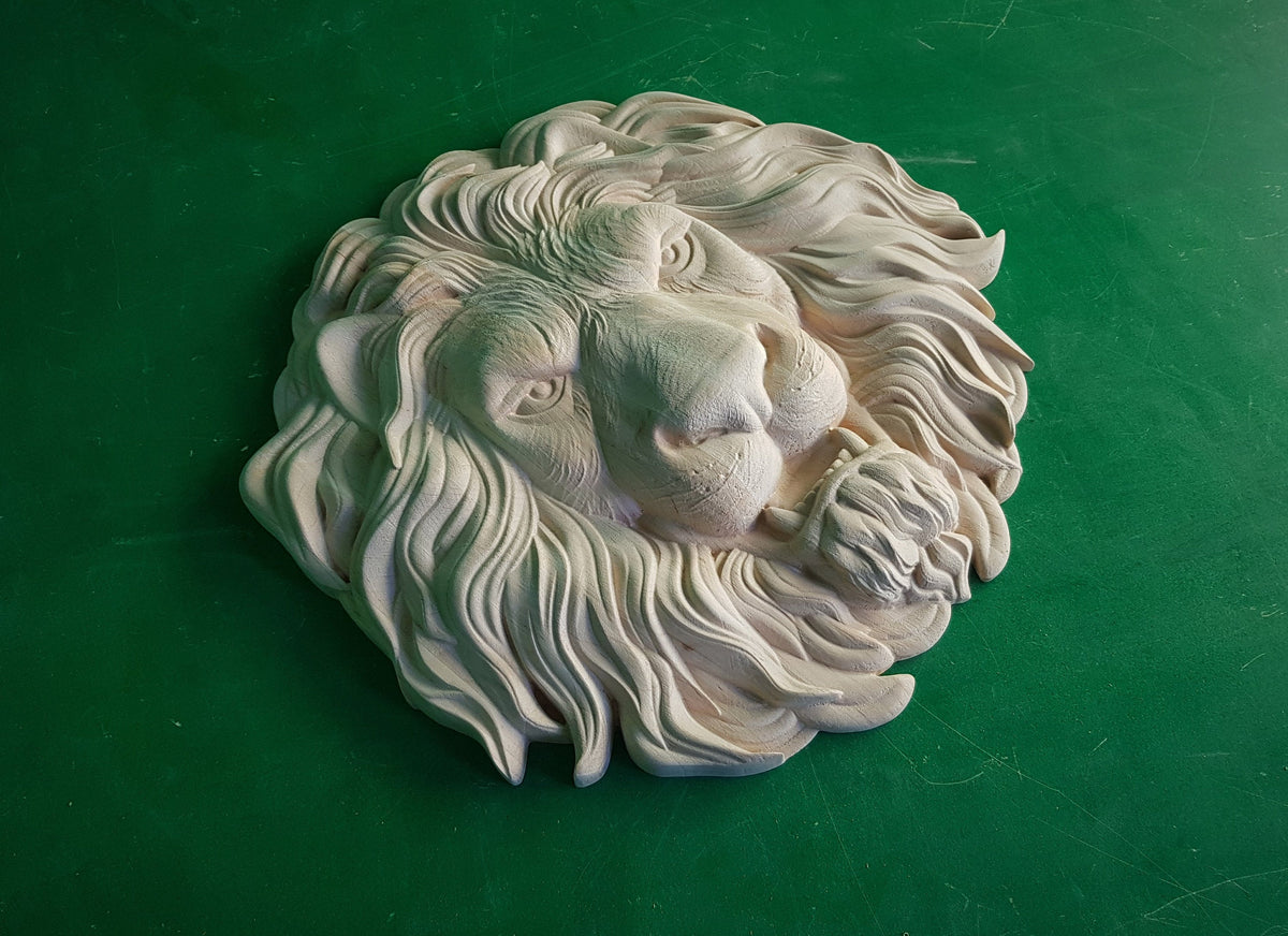 Beautiful Lion Head, Carved lion head, Unpainted, 1pc, Applique furniture decor DIY Furniture Trim Supplies wall ornaments pediments