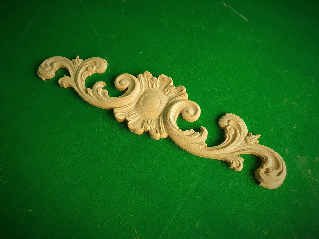 Wooden Onlay, 1pc, Home Wall Embellishments, Furniture Carving, Applique furniture decor DIY Furniture Trim Supplies