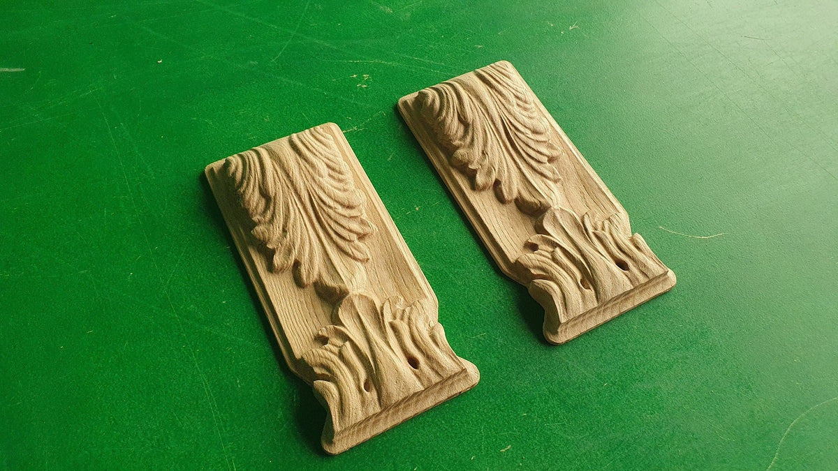 Decorative Carved Wooden Corbels Unpainted, Set 2pc, Home Wall Embellishments, wood onlays, wood wall art decor