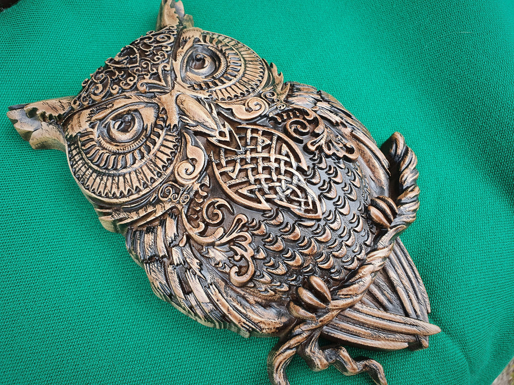 Viking Owl, Celtic Design Bird,Celtic Owl, Wall Hanging Sculpture, Viking Decor, Scandinavian