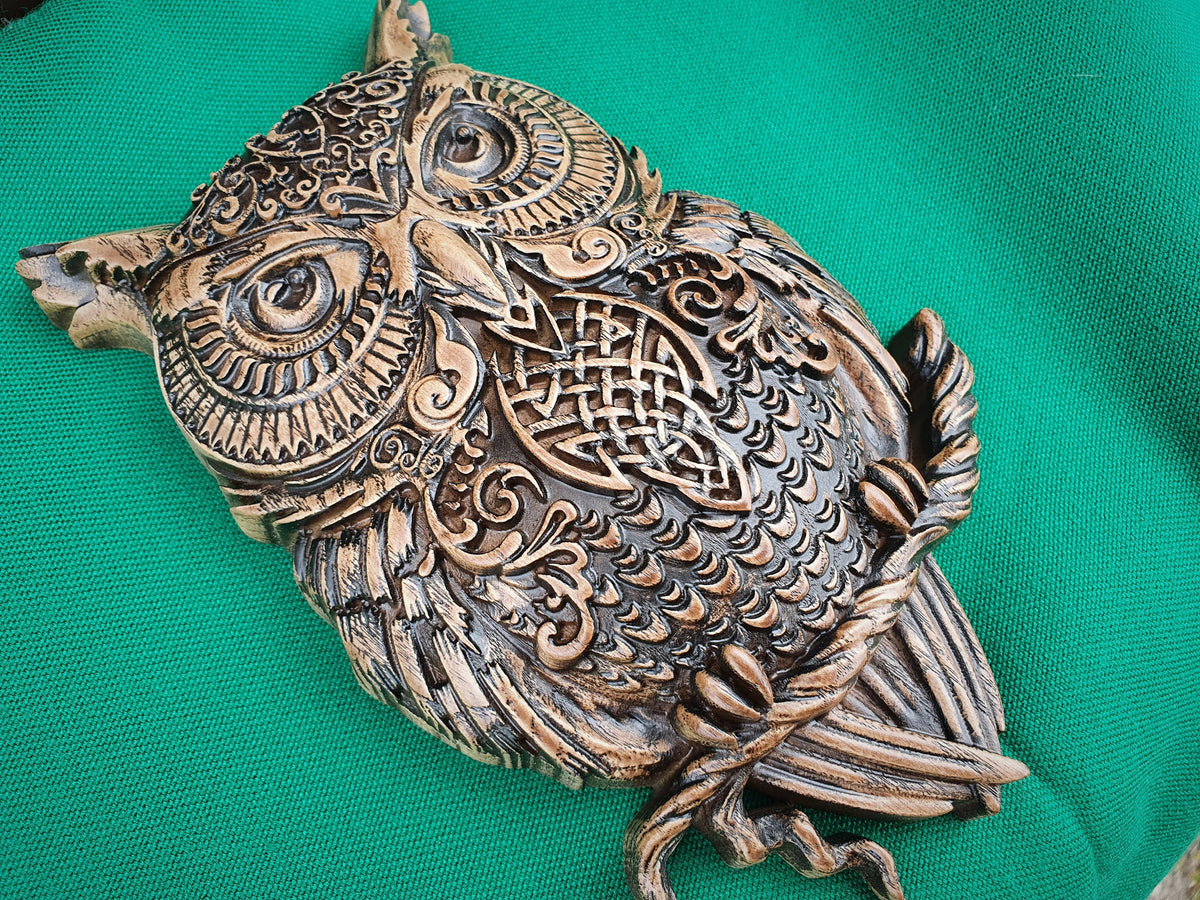 Viking Owl, Celtic Design Bird,Celtic Owl, Wall Hanging Sculpture, Viking Decor, Scandinavian