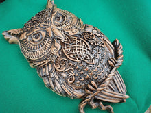 Load image into Gallery viewer, Viking Owl, Celtic Design Bird,Celtic Owl, Wall Hanging Sculpture, Viking Decor, Scandinavian
